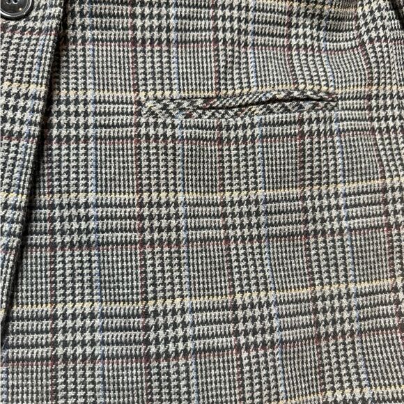 90s Vintage Oversized Gray and Blue Wool blend Plaid Blazer Sag Harbor Size 12 - Picture 5 of 7